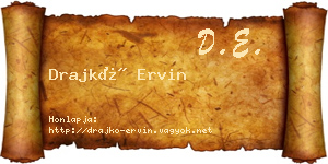 Drajkó Ervin névjegykártya