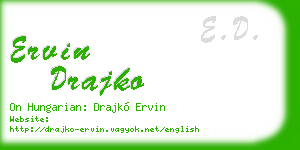 ervin drajko business card